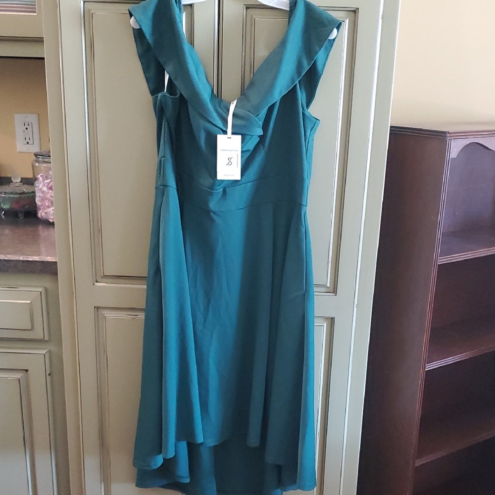 Elegant Teal High Low Dress